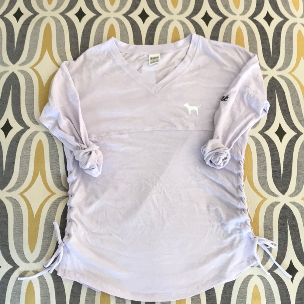 VS PINK long sleeve tee with lace up sides